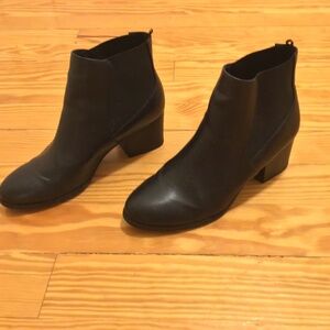 Divided Black Faux Leather Women's Booties - Size 8.5M with 2" Heel.  Like New!